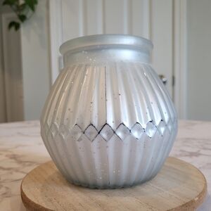 Mercury Frosted Glass Silver Vase